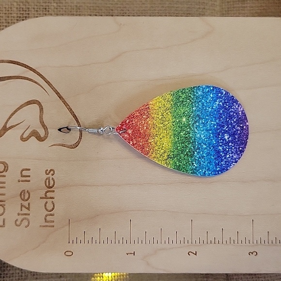 VIBRANT RAINBOW DROP EARRINGS - Picture 5 of 7